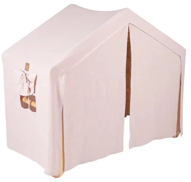 Różowo-naturalna drabinka pikler z litego drewna sosnowego 112x61x94 cm Montessori – Meowbaby