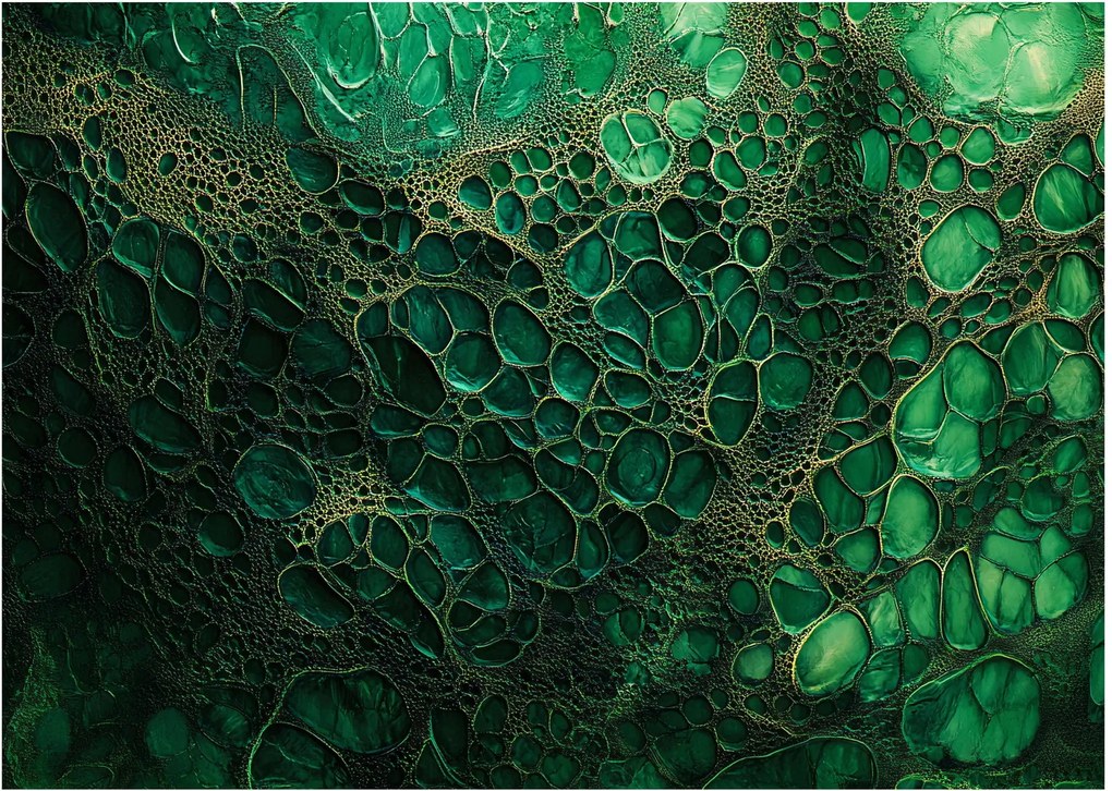 Obraz na szkle - Zielony mikroskopowy obraz (70x50 cm)