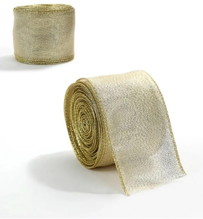 Świąteczna wstążka GOLDIE 6,3 cm x 2 m, złota