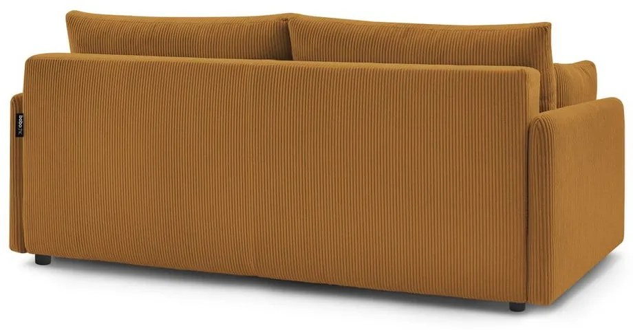 Musztardowa sztruksowa rozkładana sofa 211 cm Marcel – Bobochic Paris