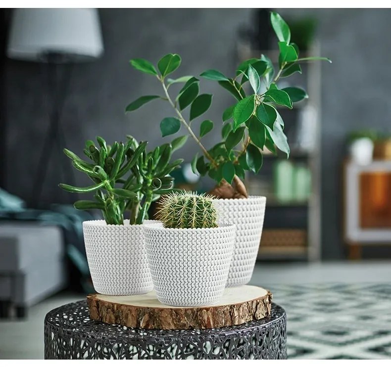 Prosperplast Osłonka na doniczkę Splofy kawowy, śr. 26 cm , śred. 26 cm