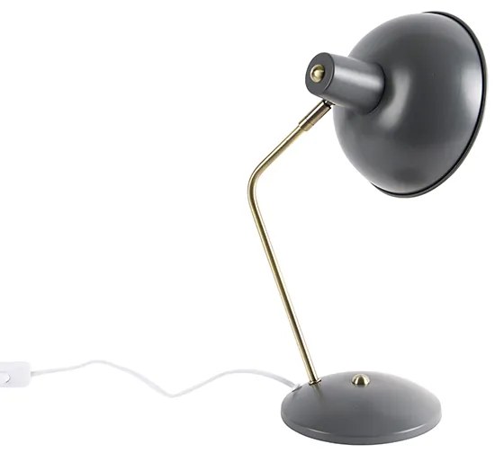 Lampa stołowa w stylu Retro, szara z brązem - Milou Nowoczesny Oswietlenie wewnetrzne