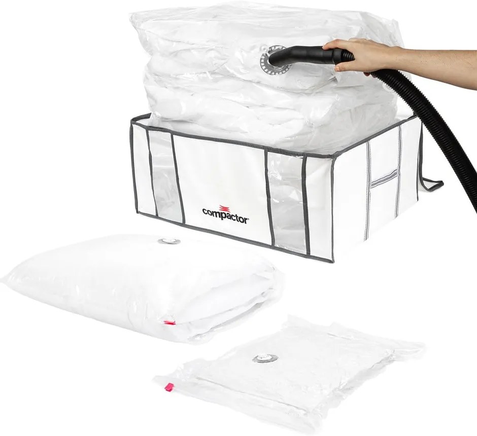 Tekstylny pojemnik do przechowywania ubrań próżniowy/usztywniany 65x45x26,5 cm Life – Compactor
