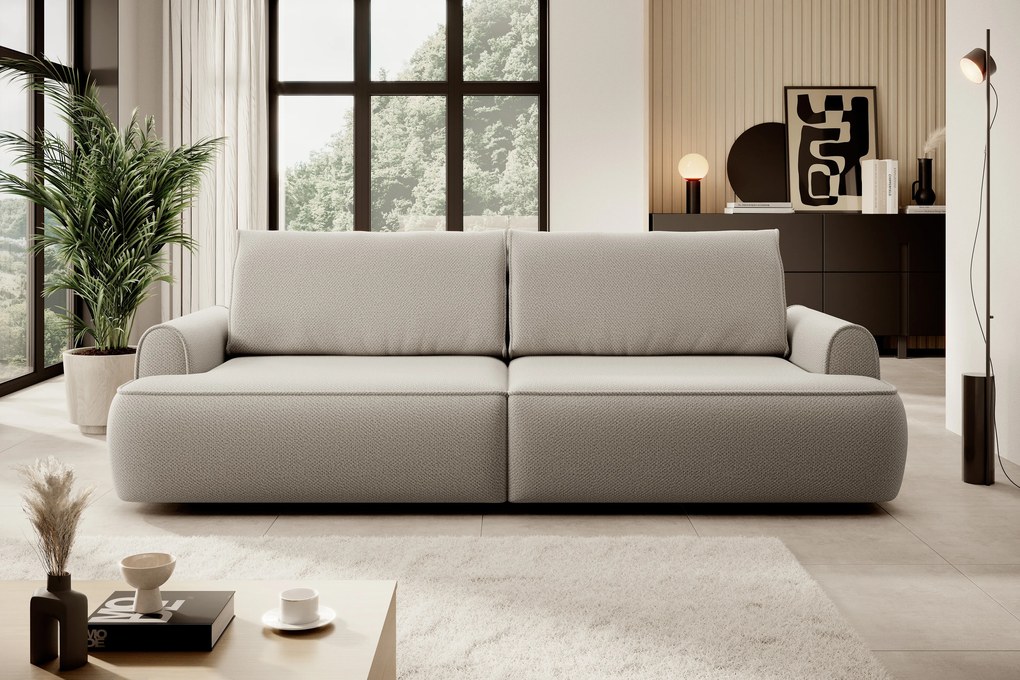Masseno Sofa MARE z funkcją spania i pojemnikiem na pościel, Rozkładana sofa - Beżowy, ONEGA 2