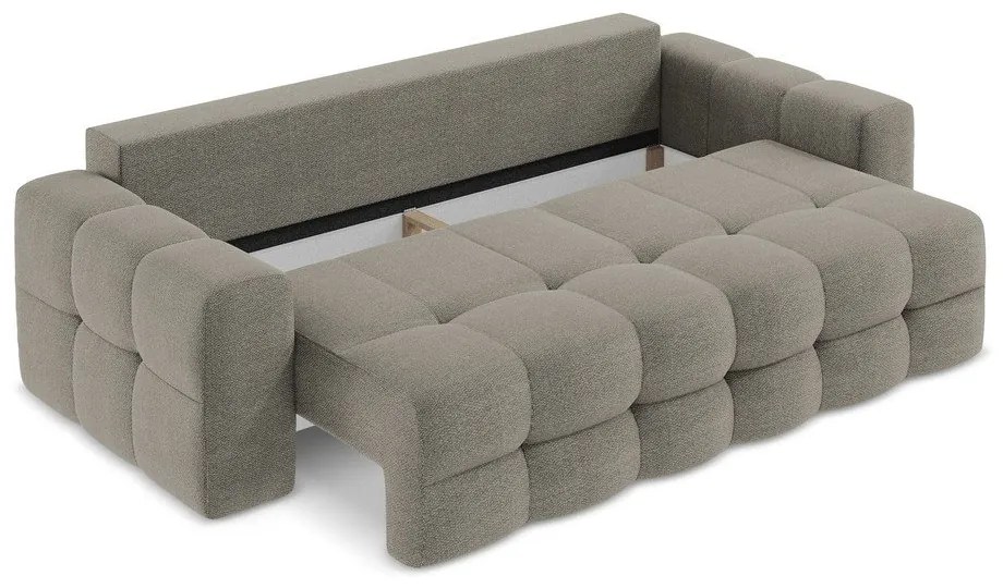 Ciemnoszara rozkładana sofa z materiału bouclé 255 cm Milu – Makamii