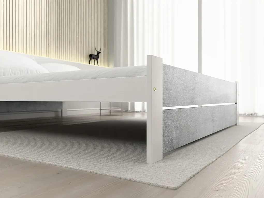 Łóżko IKAROS DOUBLE 120 x 200 cm, beton/biała Stelaż: Ze stelażem listwowym rolowanym, Materac: Materac Coco Maxi 20 cm
