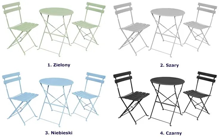 Metalowy czarny 3 częściowy komplet ogrodowy - Ibler