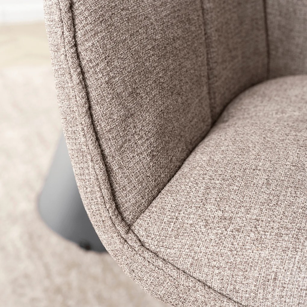 Krzesło Tapicerowane Obrotowe PEONY 2 Cappuccino Nowoczesne Loft