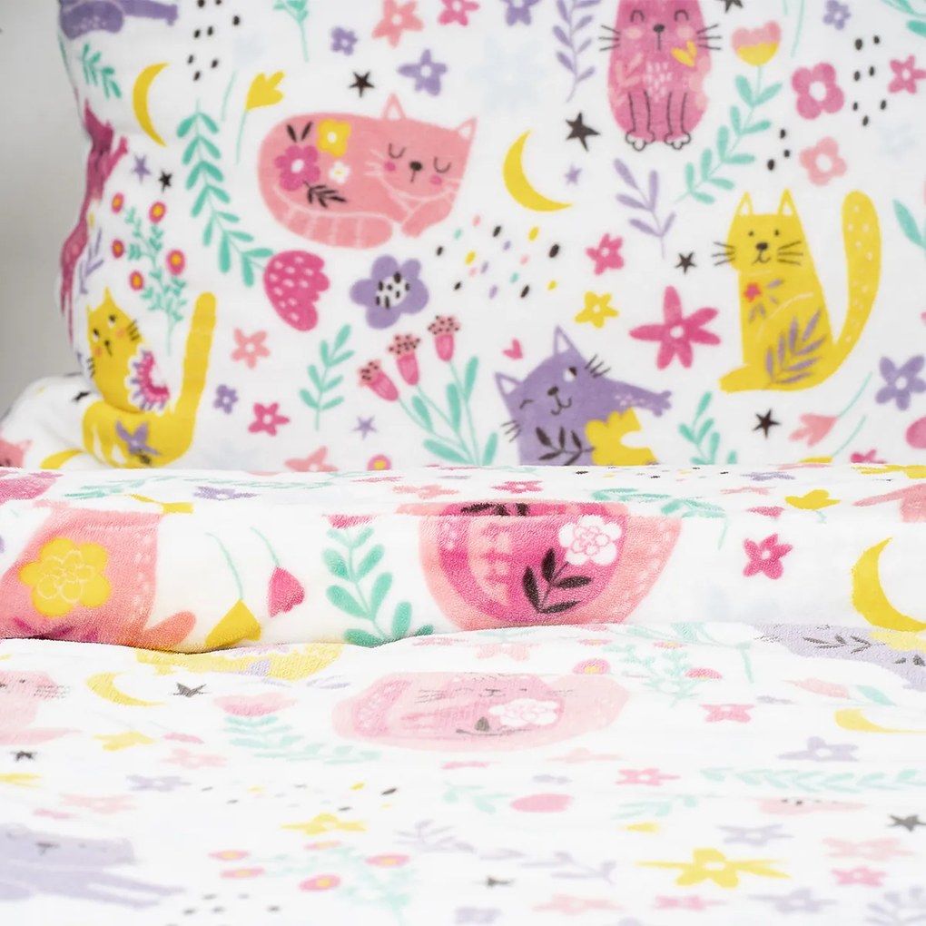 4Home Pościel mikroflanela Playful Paws, 140 x 220 cm, 70 x 90 cm