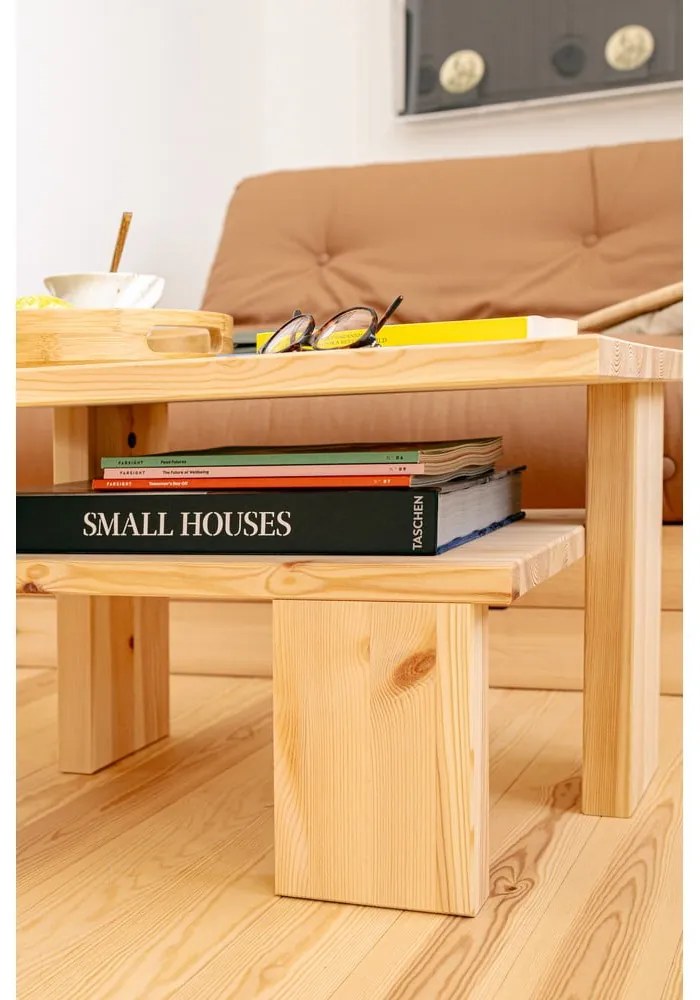 Brązowy stolik z litego drewna sosnowego 45x68 cm Japan – Karup Design