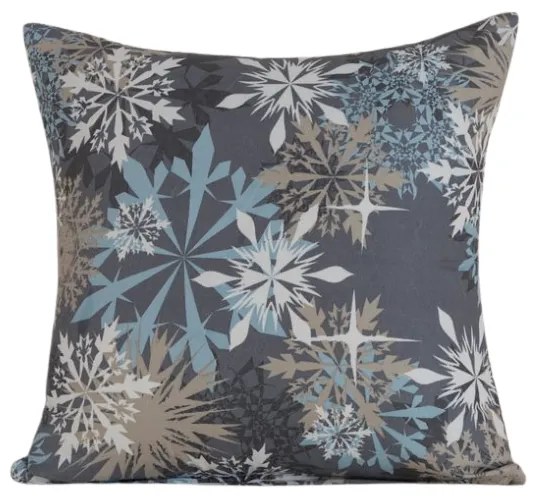 Poszewka na poduszkę z mikrofibry SNOWFLAKE 45x45 cm, niebieskoszara
