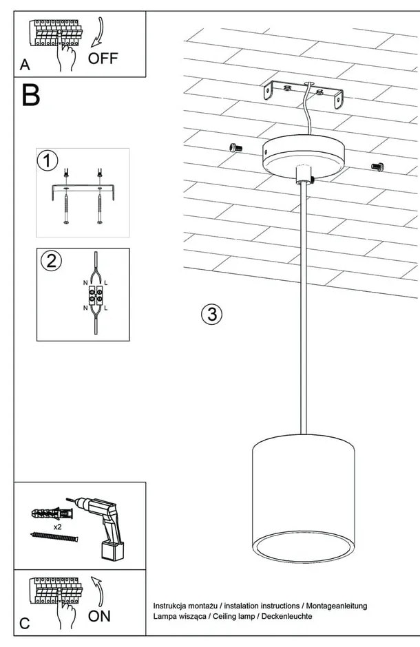 Czarna lampa wisząca Nice Lamps Roda