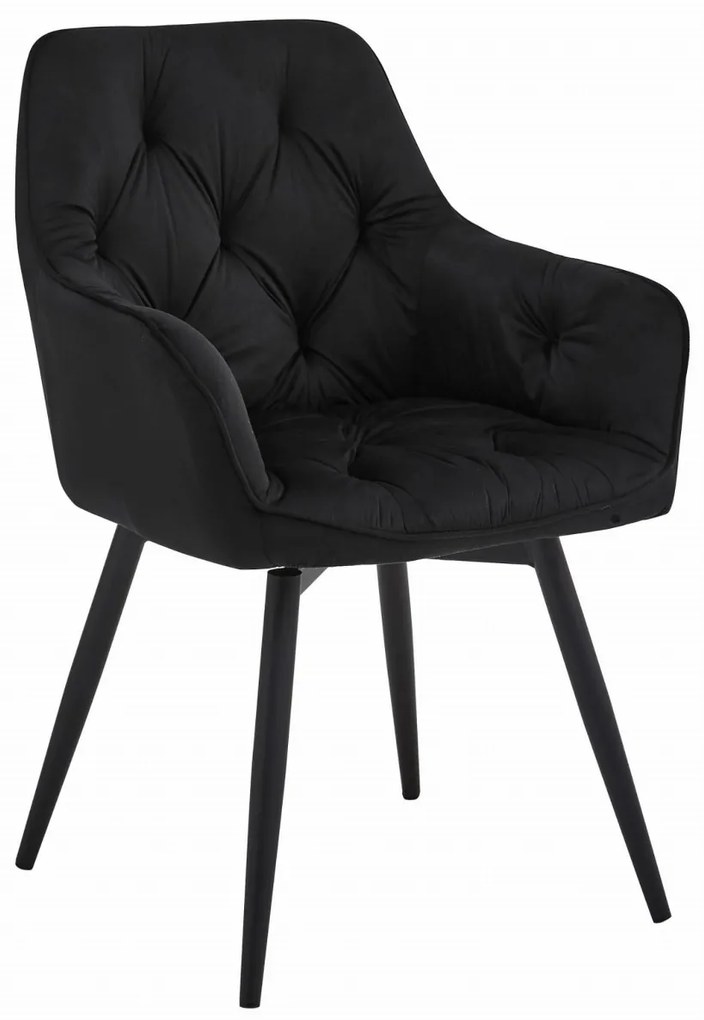 Obrotowe krzesło jadalniane JORK360 VELVET, czarne