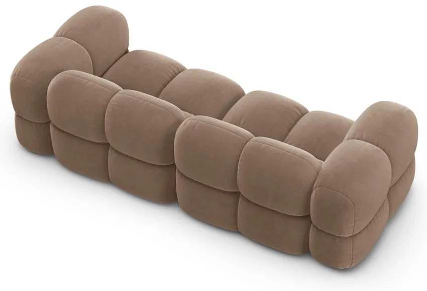 Brązowa aksamitna sofa 250 cm Loretto – Cosmopolitan Design