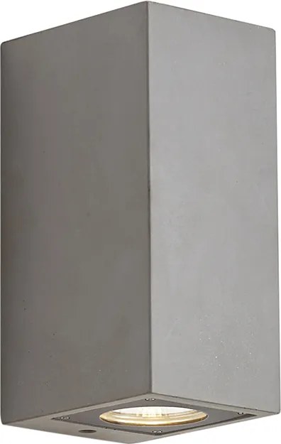 Nowoczesna szara lampa ścienna zewnętrzna 2-punktowa IP44 - Pompei