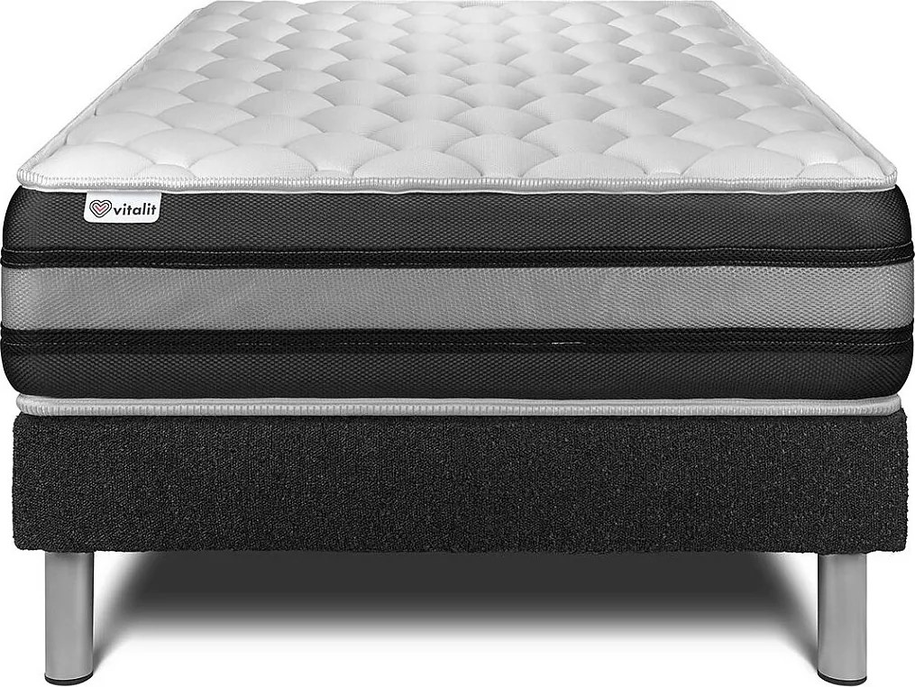lózka z materacem VITAL SPRING ZEN 120 x 200 cm Rama lózka Czarny