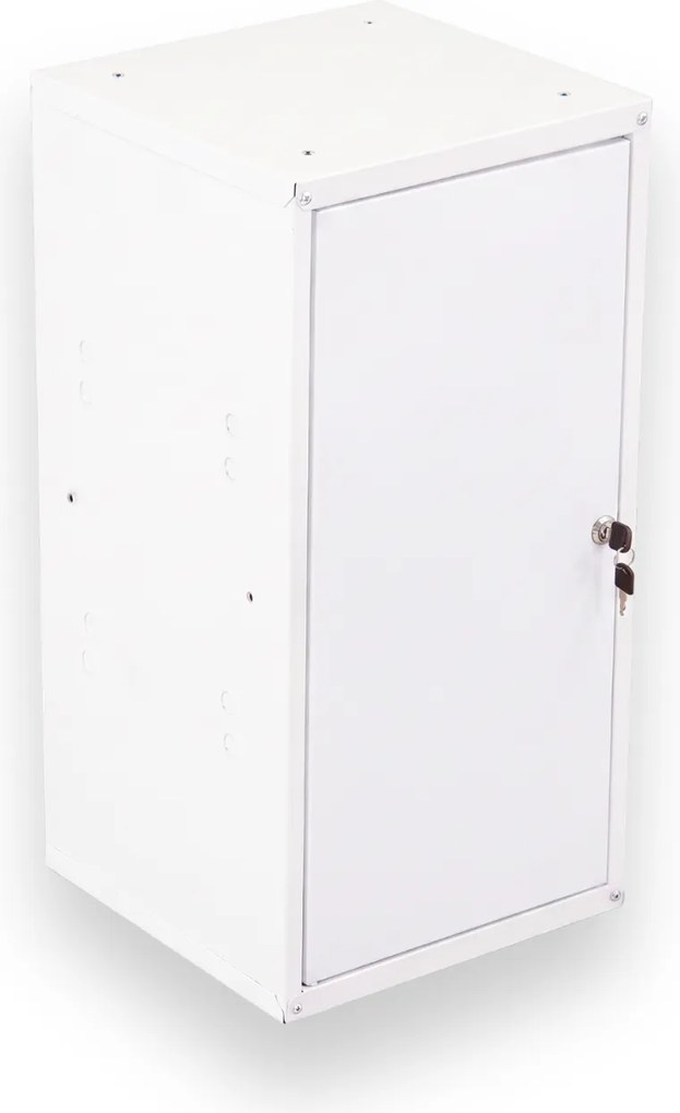 Szafka ubraniowa z schowkami zamykanymi 700 x 350 x 350 mm, zamek cylindryczny, szare drzwi