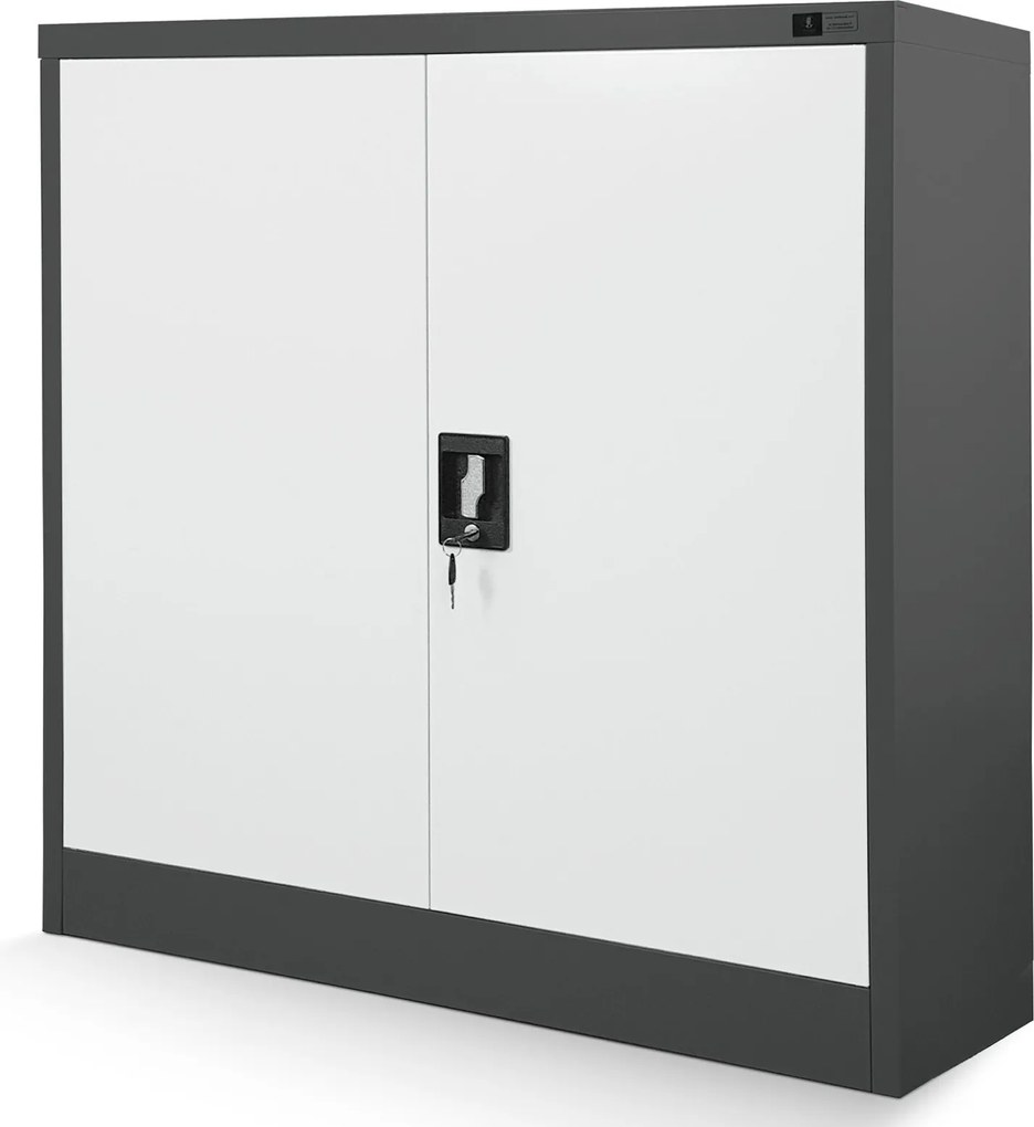 Szafka biurowa na dokumenty Beata 90x40x93 cm antracyt/biały