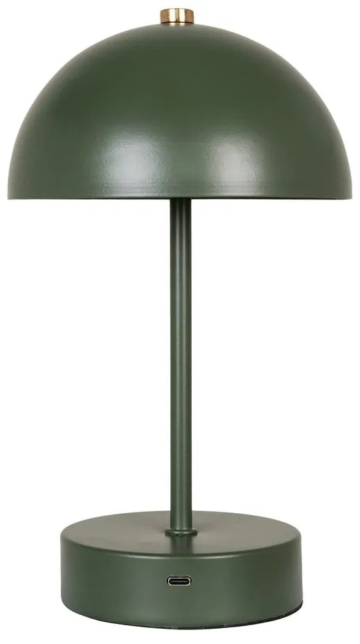 Ciemnozielona lampa stołowa LED z metalowym kloszem (wysokość 25 cm) Holt – House Nordic