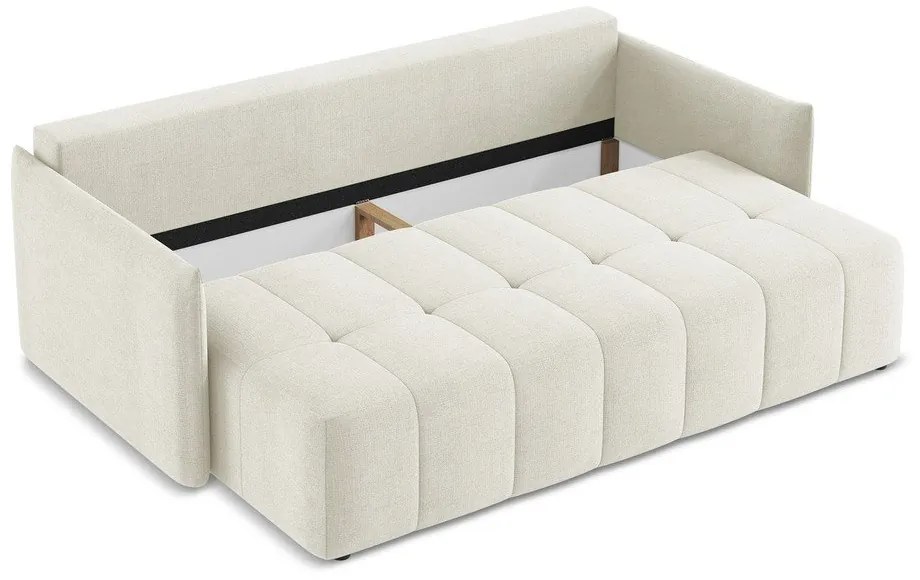 Beżowa rozkładana/ze schowkiem sofa 225 cm Moku – Makamii