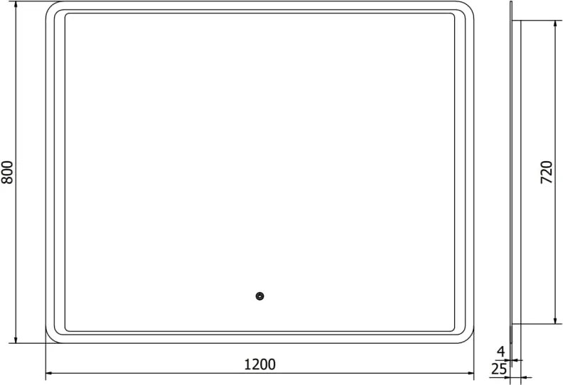 Mexen Zusa lustro łazienkowe podświetlane 120 x 80 cm, LED 6000K, antypara - 9808-120-080-611-00