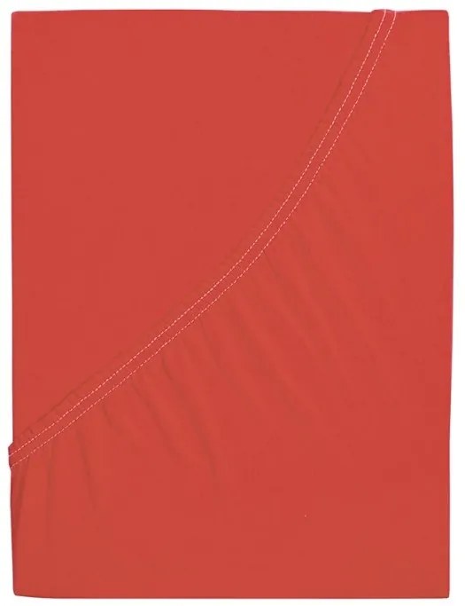 PrzytulneMieszkanie.pl Prześcieradło jersey ALVORA czerwone 180 x 200 cm