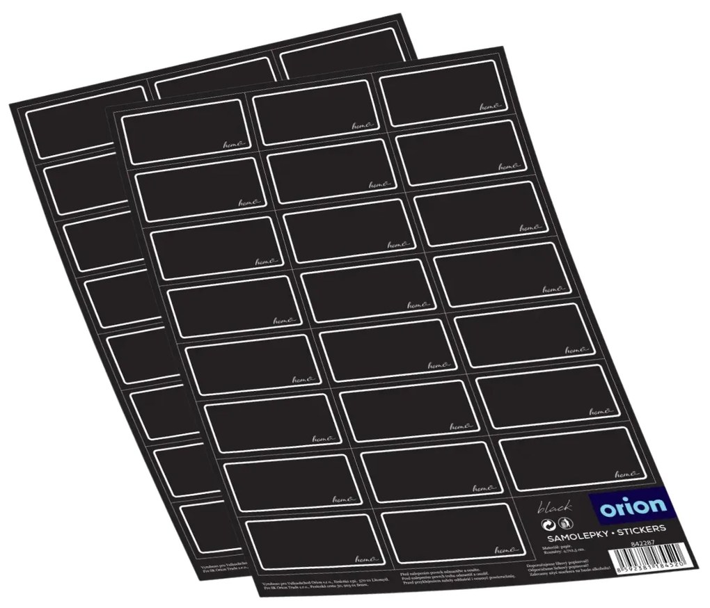 Orion Zestaw naklejek na przyprawy BLACK 2 x 23 szt.