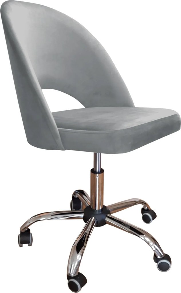 Fotel obrotowy POLO tkanina Welur krzesło biurowe ergonomiczne do biurka : Kolor Stelaża - Chrom, Kolor tkaniny - VELVET - MG17, Typ siedziska - Siedzisko obrotowe 360°, Typ tkaniny - Velvet