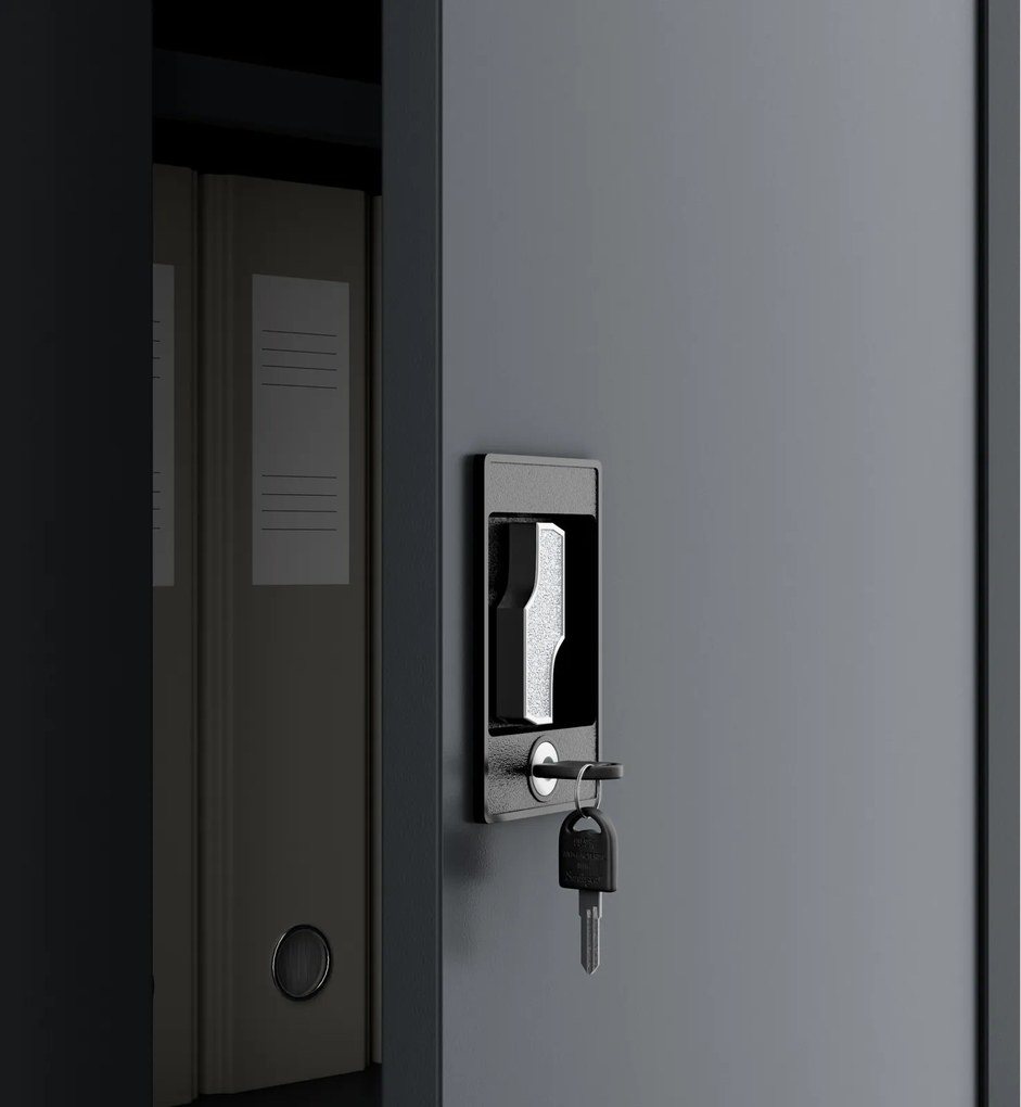 Metalowa szafa aktowa Kevin 90x40x140 cm, antracyt