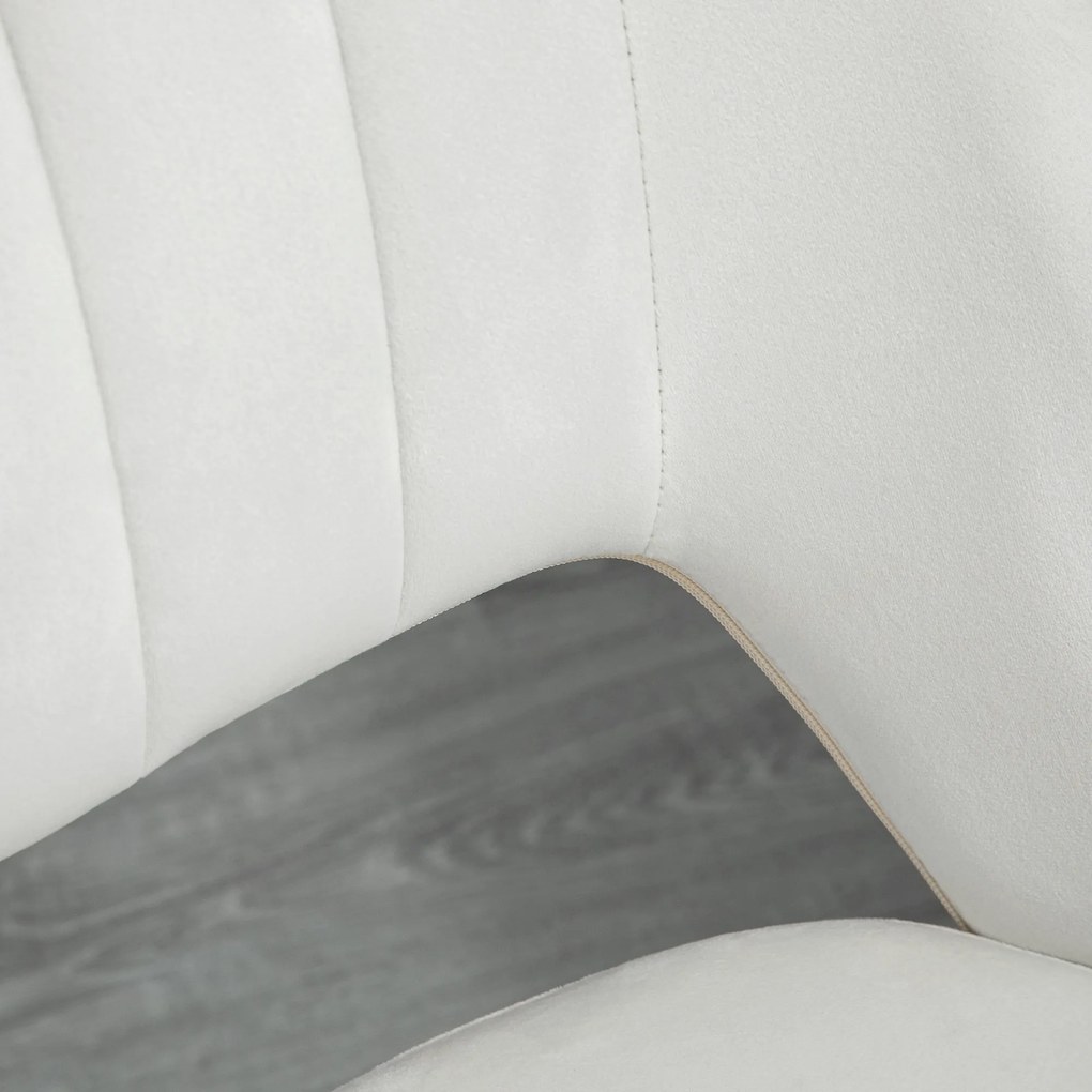 Vinsetto Krzesło Biurowe Obrotowe Kształt Muszli Pielgrzyma Regulowane Aksamitnopodobny Poliester Beżowe | Aosom PL