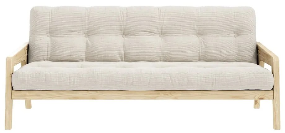 Sofa rozkładana ze sztruksową tapicerką Karup Design Grab Raw/Natural