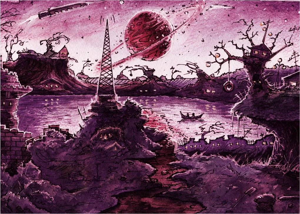 Obraz - Zaczarowana wioska (70x50 cm)