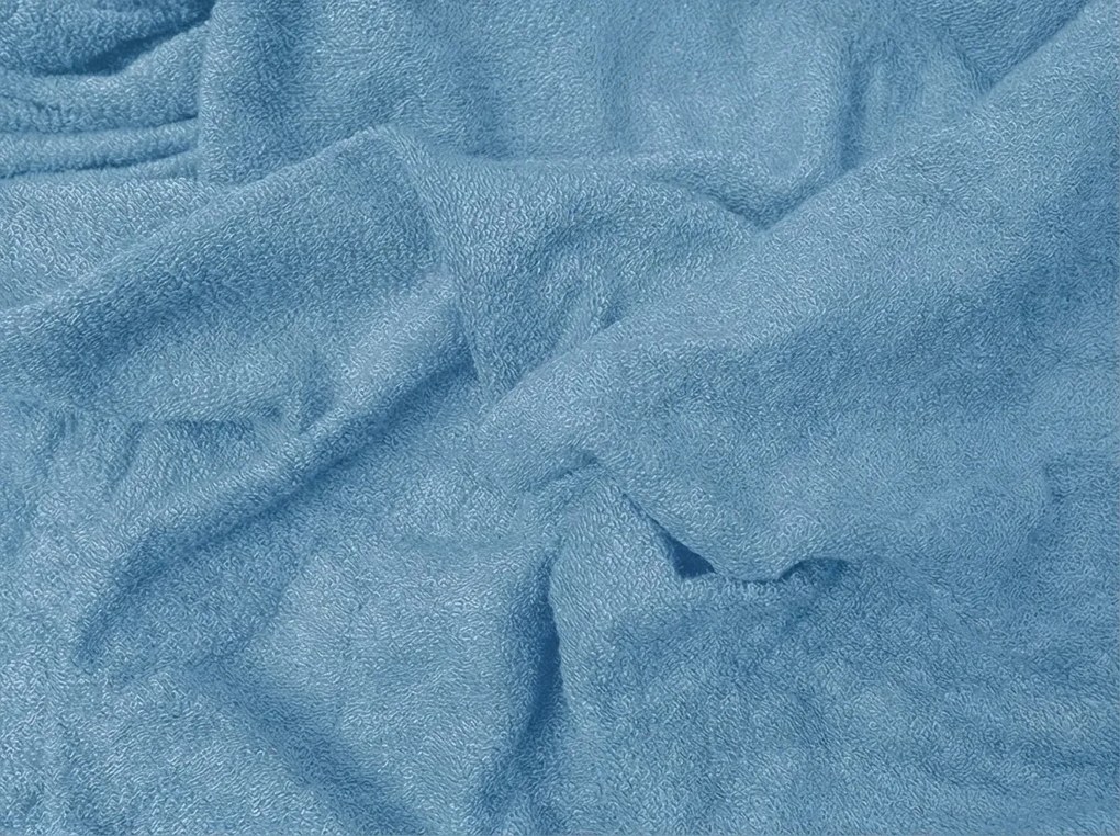 PrzytulneMieszkanie.pl Frotte prześcieradło EXCLUSIVE niebieskie 90 x 200 cm
