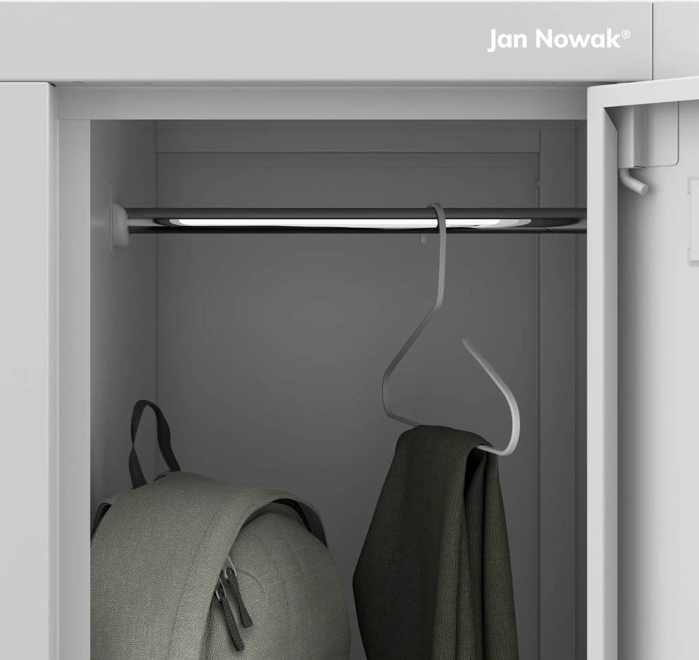 Szafka szkolna BHP szara: 6-komorowa IGOREK, 900 x 1500 x 450 mm