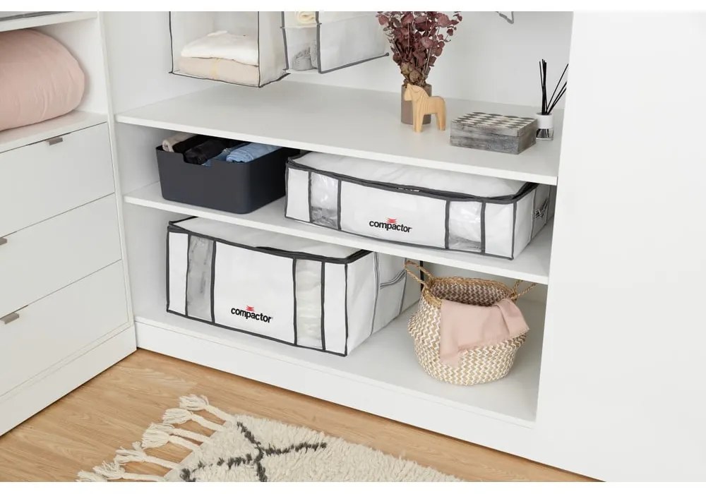 Tekstylny pojemnik do przechowywania ubrań próżniowy/usztywniany 65x50x26,5 cm Life – Compactor