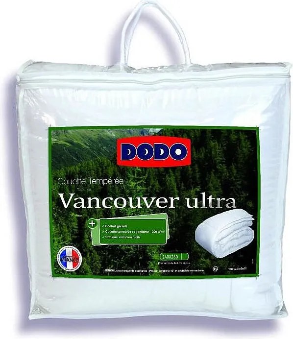 Kołdra 240 x 260 cm DODO Tempérée 100% Włókno Poliestrowe Dla 2 Osób Biały Vancouver Ultra