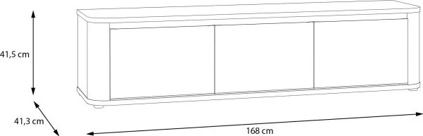 Trzydrzwiowa szafka RTV Breathtaker 170 cm, dąb Cabezone/dąb Czarny