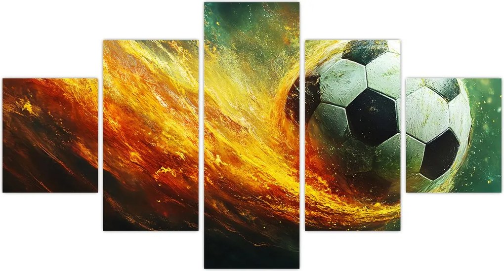 Obraz - Piłka nożna w locie (125x70 cm)