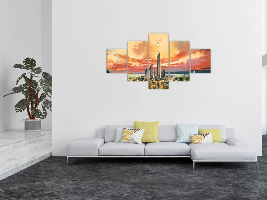 Obraz - Malowane miasto (125x70 cm)