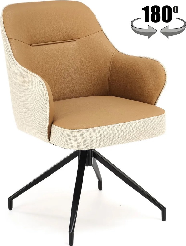 Obrotowe krzesło do jadalni z podłokietnikami K527 Halmar