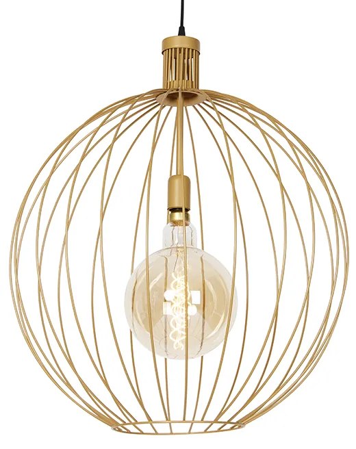 Designerska lampa wisząca złota 60 cm - Wire DosDesignerski Oswietlenie wewnetrzne
