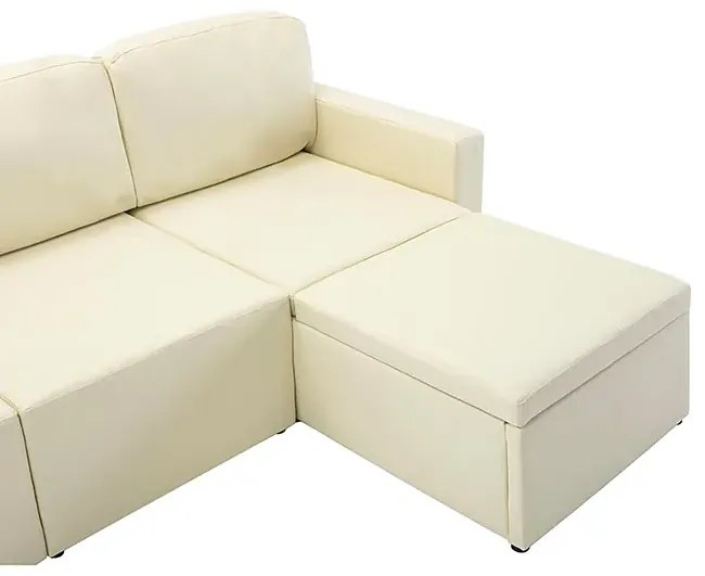 Rozkładana sofa modułowa jasnokremowa - Odi 4Q