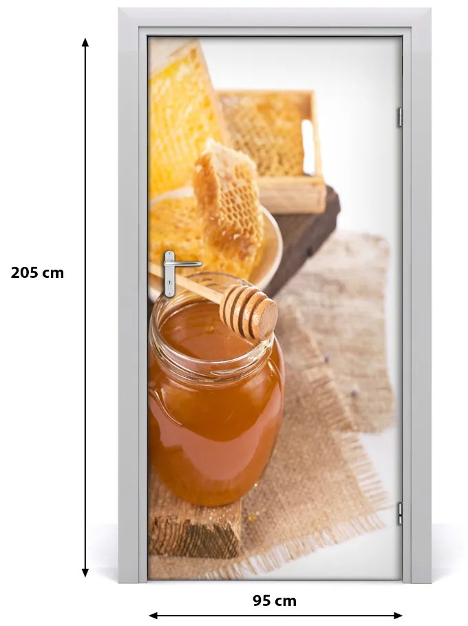 Naklejka na drzwi samoprzylepna Plastry miodu