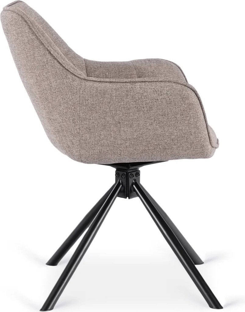 Krzesło Tapicerowane Obrotowe PEONY 2 Cappuccino Nowoczesne Loft