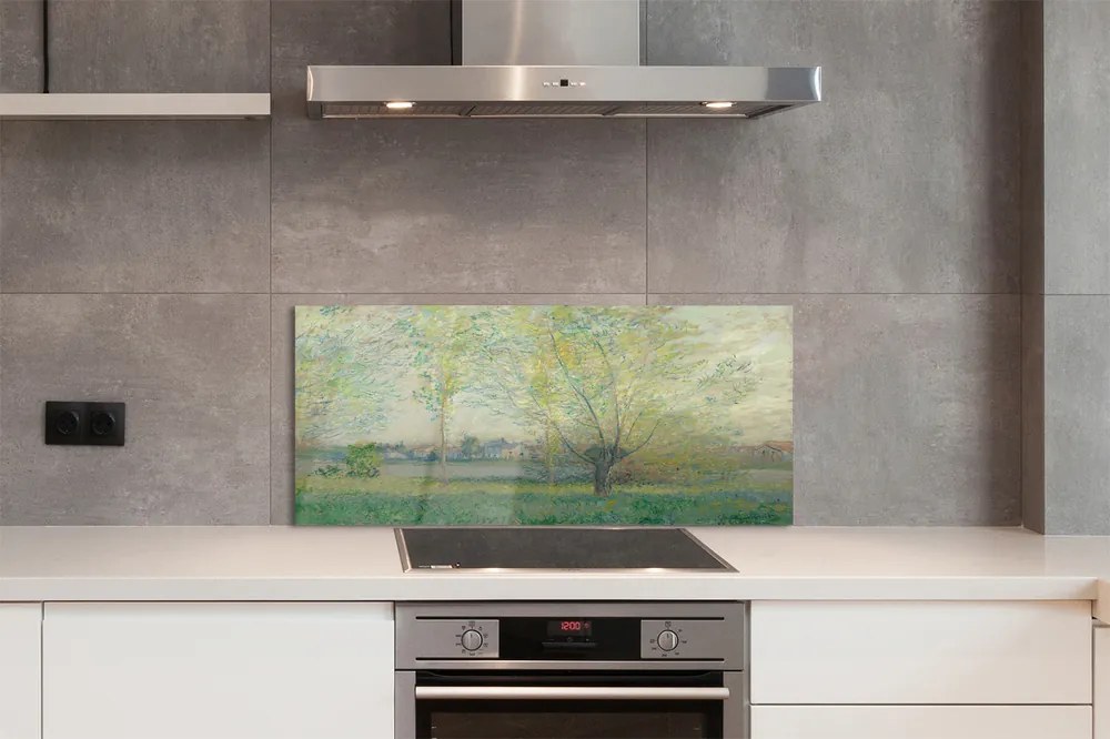 Szklany Panel Wierzby - Claude Monet