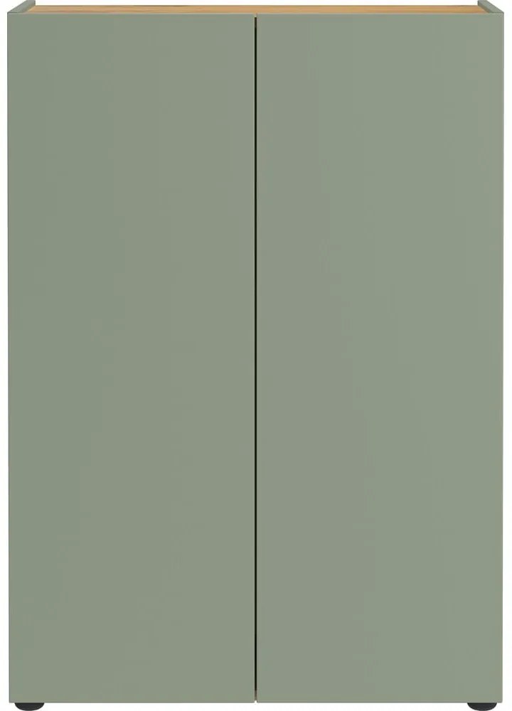 Jasnozielona szafka na buty w dekorze dębu 74x105x33 cm Alviano – Germania