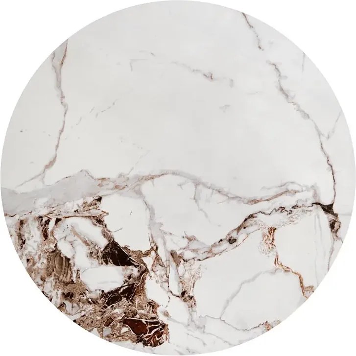 Okrągły stolik kawowy glamour biały marmur + czarny - Nito 4X