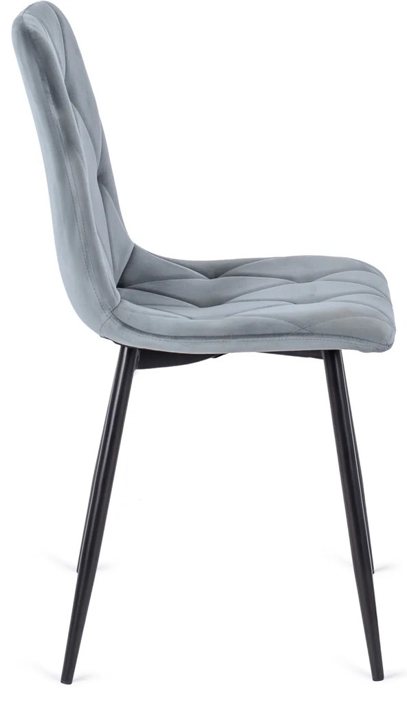 Zestaw Stół Prostokątny Rozkładany CLARK 120-160 cm Czarny/Biały Połysk i 4 Krzesła Tapicerowane do Salonu ROBIN Szare Welurowe