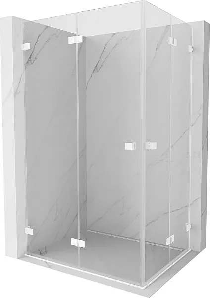 Mexen Lunar-F Duo kabina prysznicowa składana 100 x 80 cm, transparent, biała - 836-100L-080P-20-00