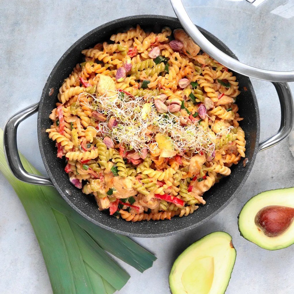 Tescoma Patelnia głęboka z pokrywką PRESIDENT Stone, 24 cm, 24 cm